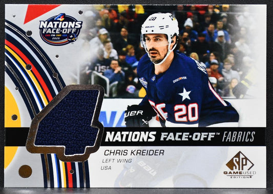 25-26 SP Game Used 4 Nations Face Off Fabrics Chris Kreider Team USA Jersey 7550