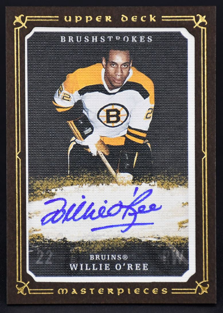 2008-09 UD Masterpieces Brushstrokes Brown Willie O'Ree MB-WO Auto