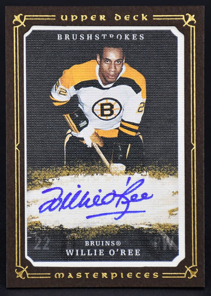 2008-09 UD Masterpieces Brushstrokes Brown Willie O'Ree MB-WO Auto