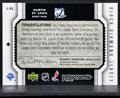 2005-06 UD Black Diamond Jerseys Martin St. Louis J-SL Jersey 7840