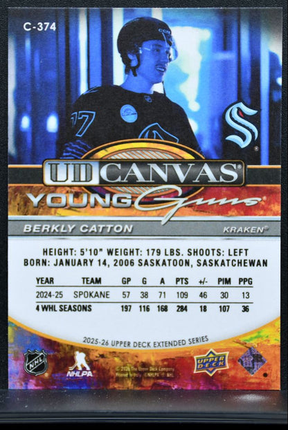 2025-26 UD Extended Series UD Canvas Young Guns Berkly Catton RC 8945