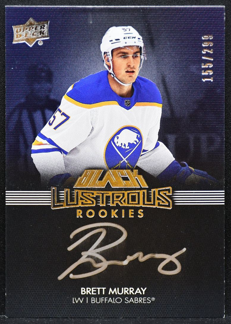 2021-22 SPx UD Black Lustrous RC Brett Murray LRS-BM Sabres RC Auto 155/299 5002