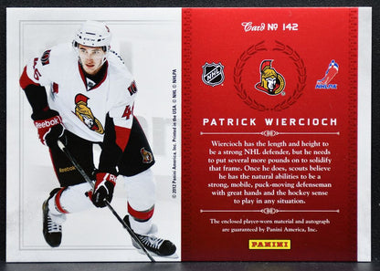 2011-12 Panini Rookie Treasures Auto Wiercioch RC Auto 386/499 Jersey 8605