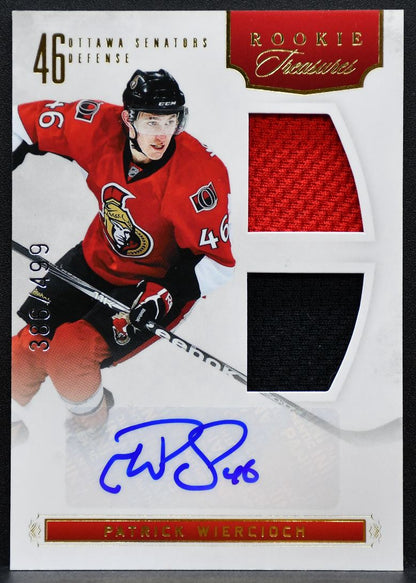 2011-12 Panini Rookie Treasures Auto Wiercioch RC Auto 386/499 Jersey 8605