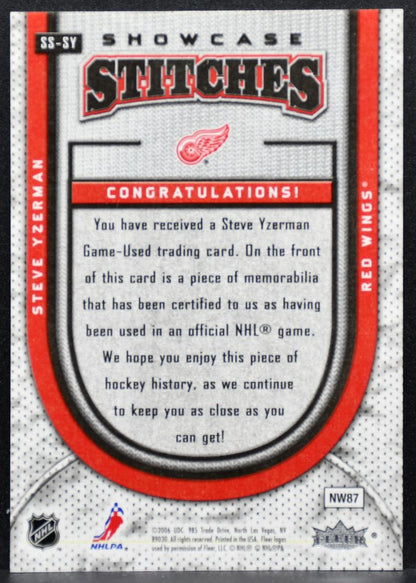 2006-07 Flair Showcase Stitches Steve Yzerman Detroit Red Wings Jersey 4316