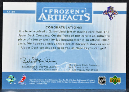 2005-06 Upper Deck Artifacts Frozen Jay Bouwmeester Panthers 045/275 Jersey 2174