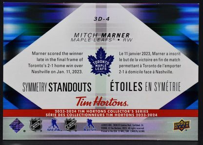 2023-24 UD Tim Hortons Mitch Marner 3D-4 Toronto Maple Leafs