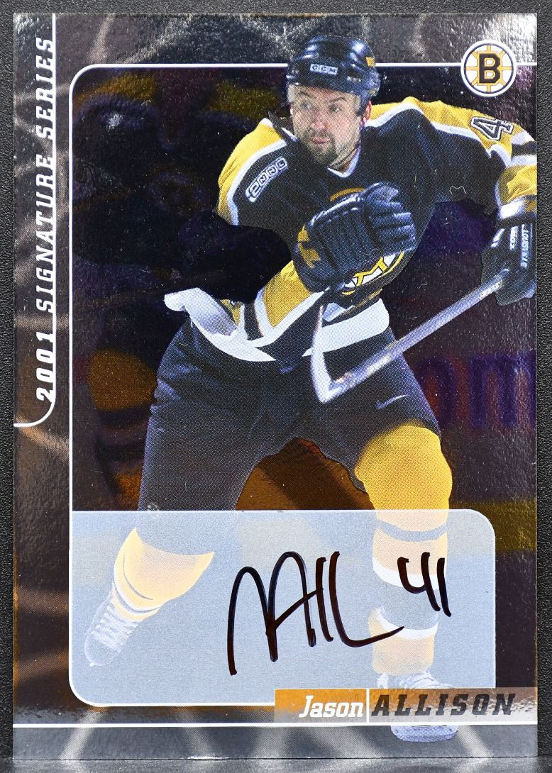 2000-01 In The Game Signature Series Jason Allison 19 Boston Bruins Auto 2391