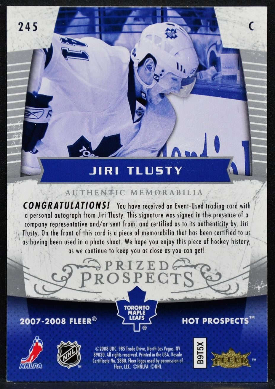 2007-08 Fleer Hot Prospects Prized Prospects Auto Patch Jiri Tlusty 245  RC