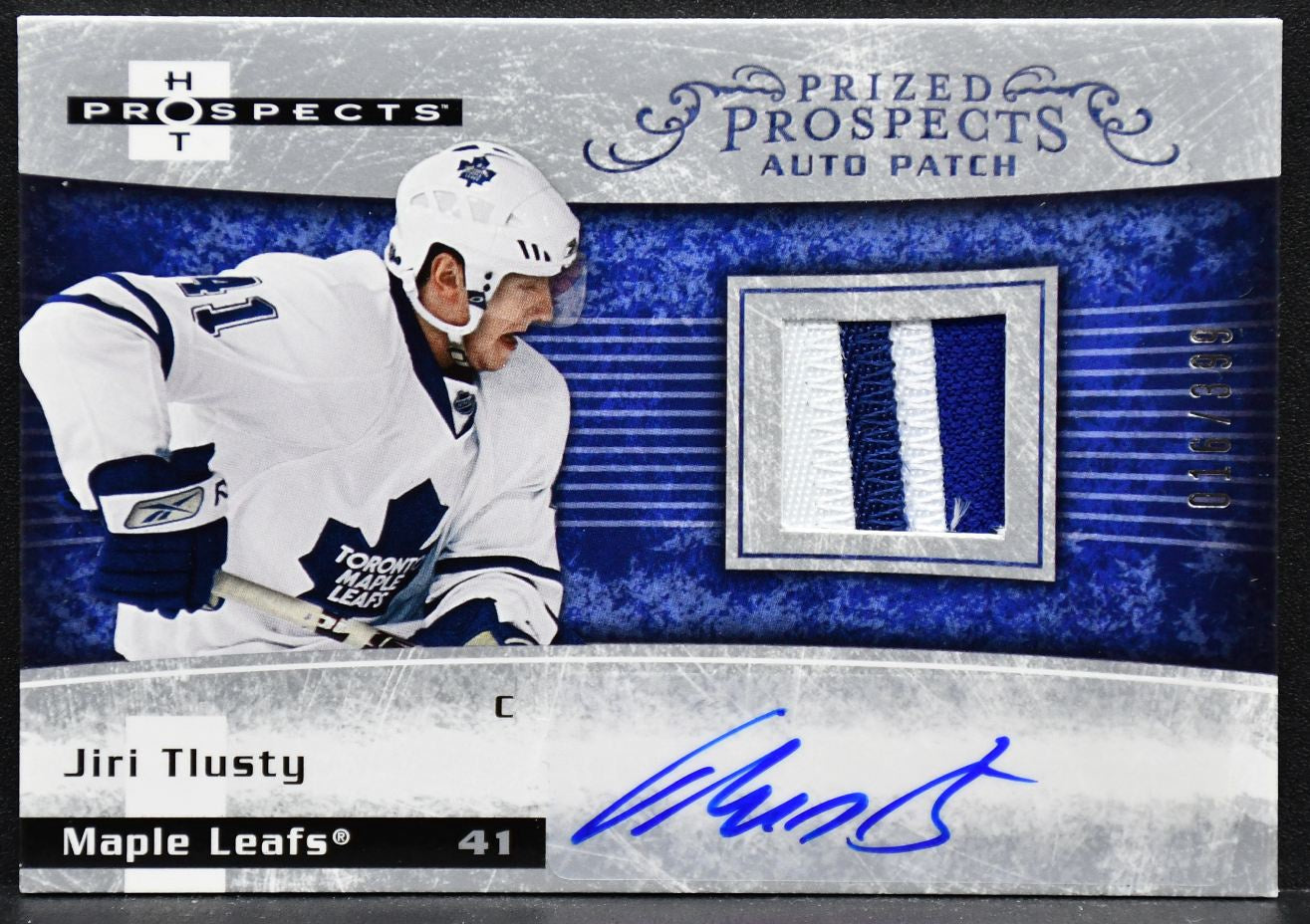2007-08 Fleer Hot Prospects Prized Prospects Auto Patch Jiri Tlusty 245  RC