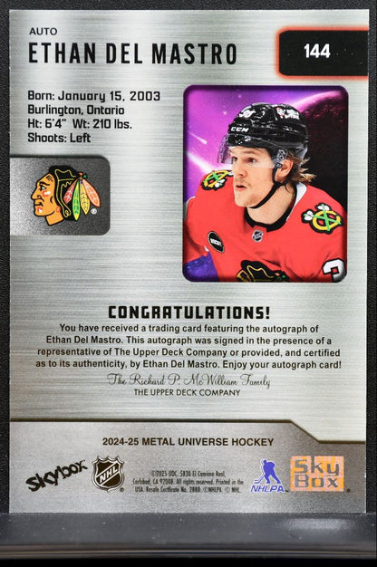 2024-25 SkyBox Metal Universe Base Rookie Autographs Del Mastro RC Auto 2430