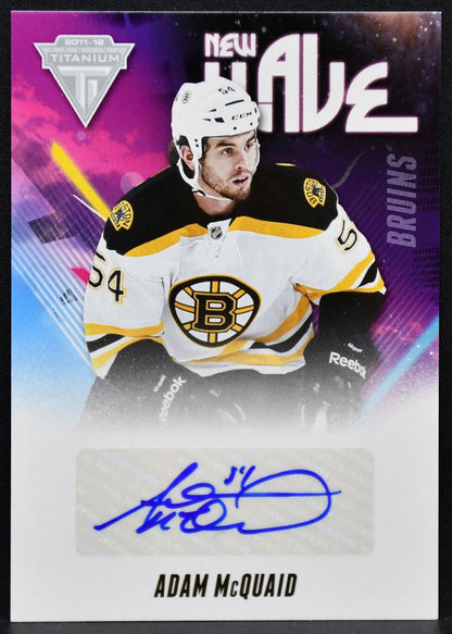 2011-12 Panini Titanium New Wave Autographs Adam McQuaid 3 Bruins Auto 7716