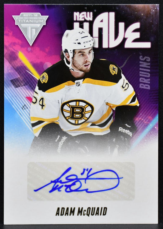 2011-12 Panini Titanium New Wave Autographs Adam McQuaid 3 Bruins Auto 7716