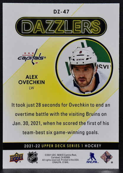 2021-22 UD Series 1 Dazzlers Pink Alex Ovechkin DZ-47 Washington Capitals 5326