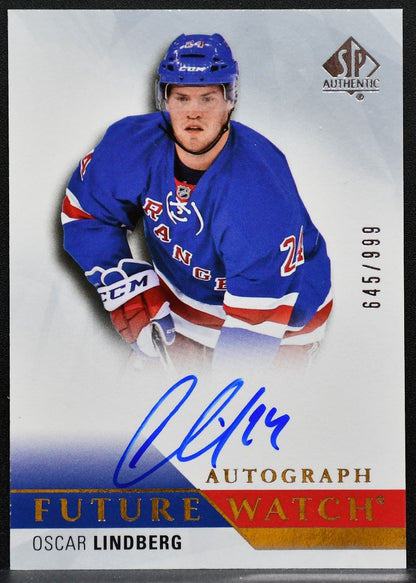 2015-16 SP Authentic Future Watch Auto Oscar Lindberg RC Auto 645/999 1162