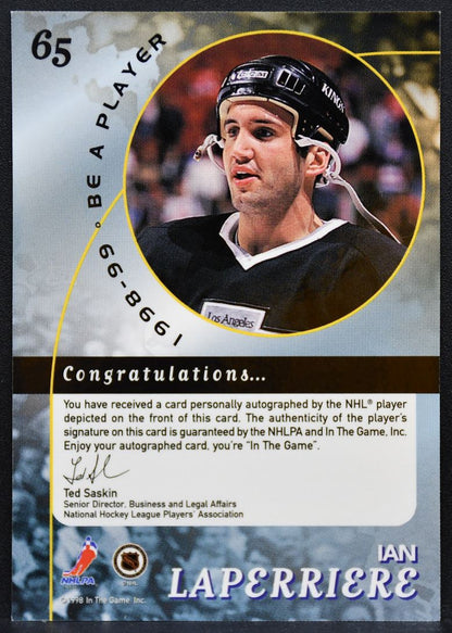 1998-99 Be a Player Autographs Ian Laperriere 65 Los Angeles Kings Auto 9413