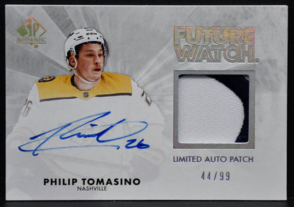 2021-22 SP Authentic 2011-12 Retro Future Watch Auto Patch Philip Tomasino /99