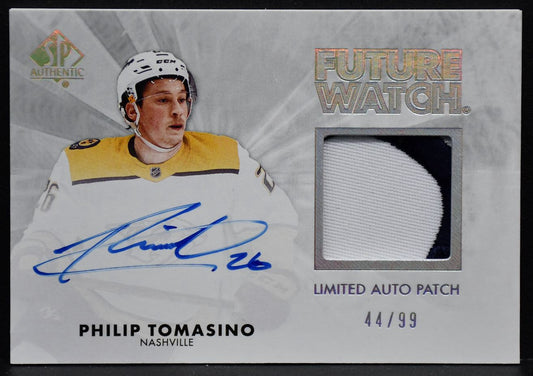 2021-22 SP Authentic 2011-12 Retro Future Watch Auto Patch Philip Tomasino /99