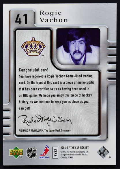 2006-07 UD The Cup Rogie Vachon CF-RV 06/25 Jersey