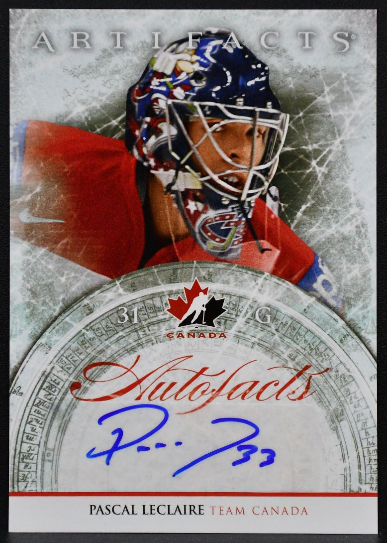 2012-13 UD Artifacts Autofacts Pascal Leclaire A-PL Team Canada Auto 8553