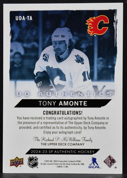 2024-25 SP Authentic UD Authentics Auto Tony Amonte UDA-TA Calgary Flames Auto 5372