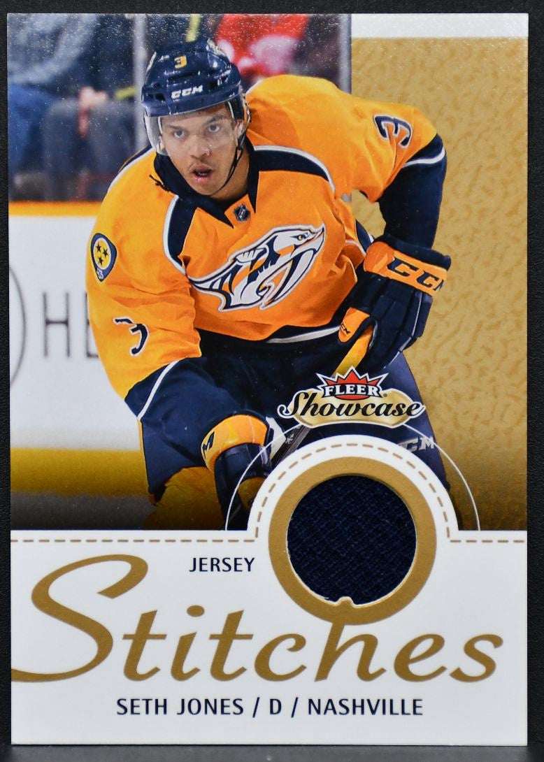 2013-14 Fleer Showcase Stitches Seth Jones S-SJ Nashville Predators Jersey 2982