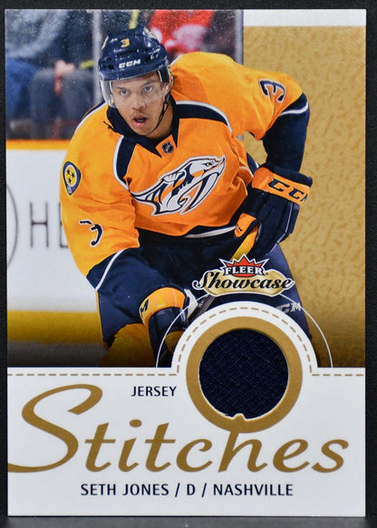 2013-14 Fleer Showcase Stitches Seth Jones S-SJ Nashville Predators Jersey 2982