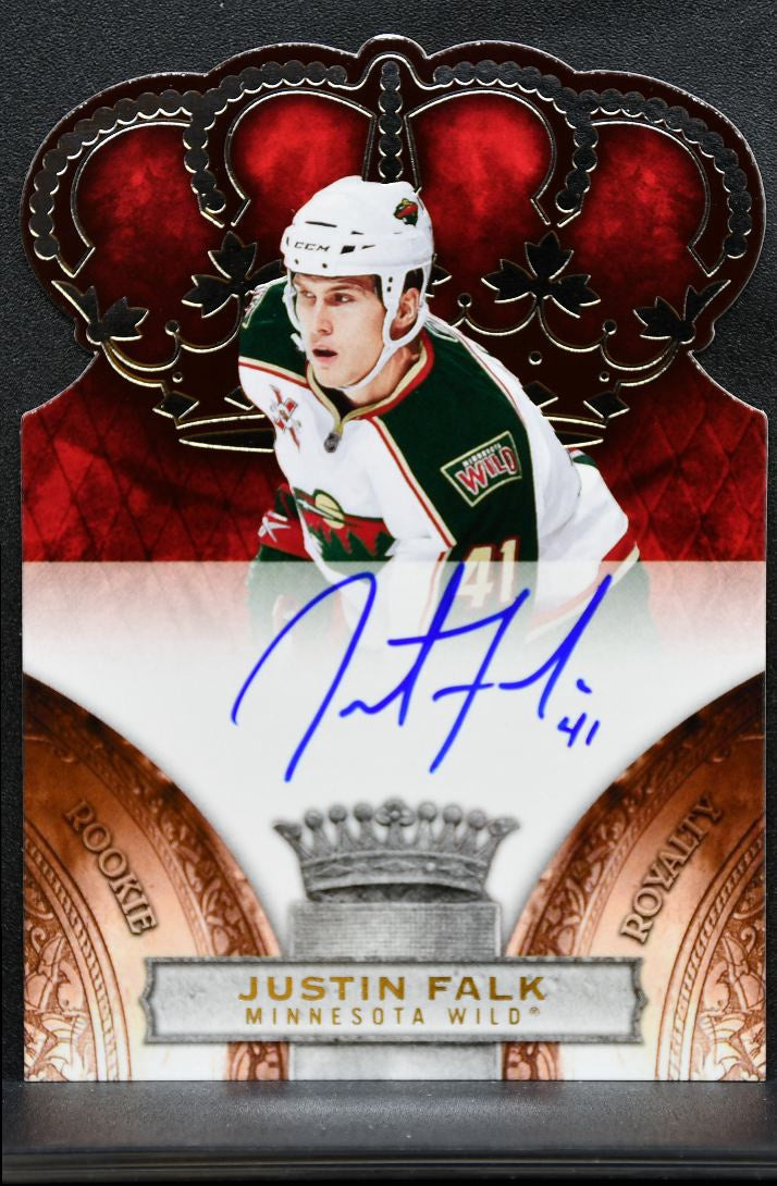 2010-11 Panini Crown Royale Rookie Auto Justin Falk 153 Wild RC Auto /499 1745