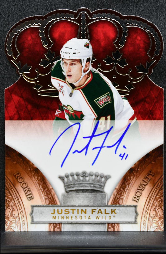 2010-11 Panini Crown Royale Rookie Auto Justin Falk 153 Wild RC Auto /499 1745