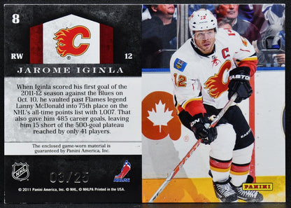 2011-12 Panini Limited Team Trademarks Materials Prime Jarome Iginla Patch 9019