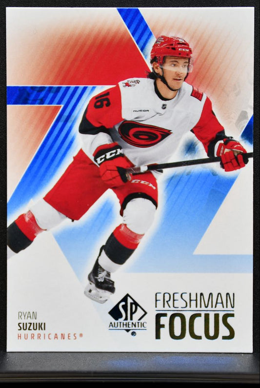 2025-26 SP Authentic Freshman Focus Blue Ryan Suzuki FF-28 Hurricanes RC 8440