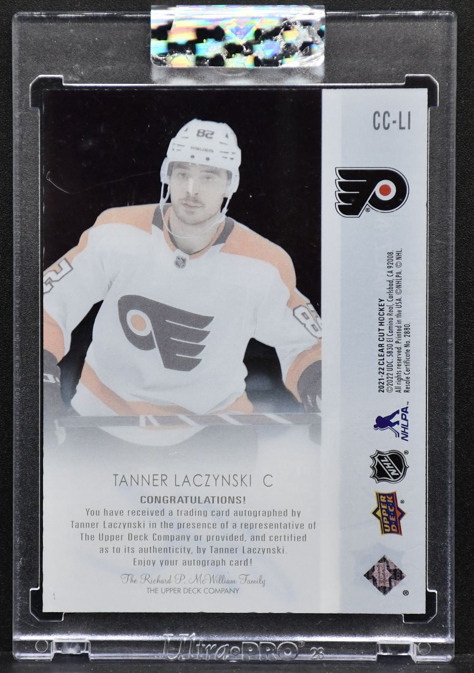 2021-22 UD Clear Cut Rookie Base Auto Tanner Laczynski CC-LI RC Auto