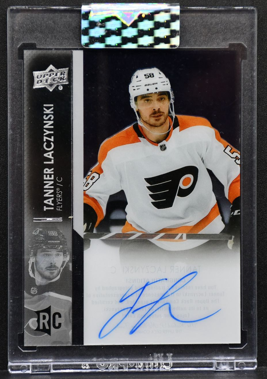 2021-22 UD Clear Cut Rookie Base Auto Tanner Laczynski CC-LI RC Auto