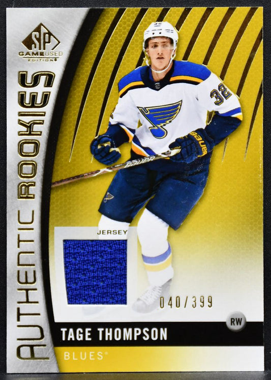2017-18 SP Game Used Tage Thompson 97 St. Louis Blues RC 040/399 Jersey