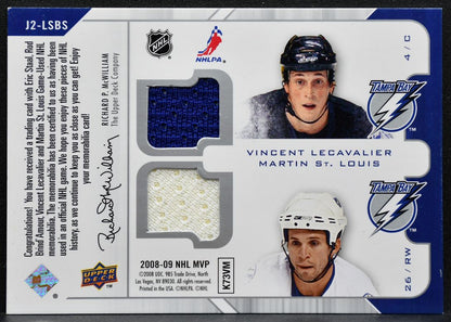 2008-09 UD MVP Two on Twos Staal/Brind'Amour/Lecavalier/St. Louis Jersey 2561