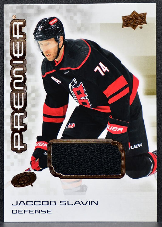 2024-25 UD Premier Bronze Jersey Jaccob Slavin 74 Carolina Hurricanes Jersey 7819