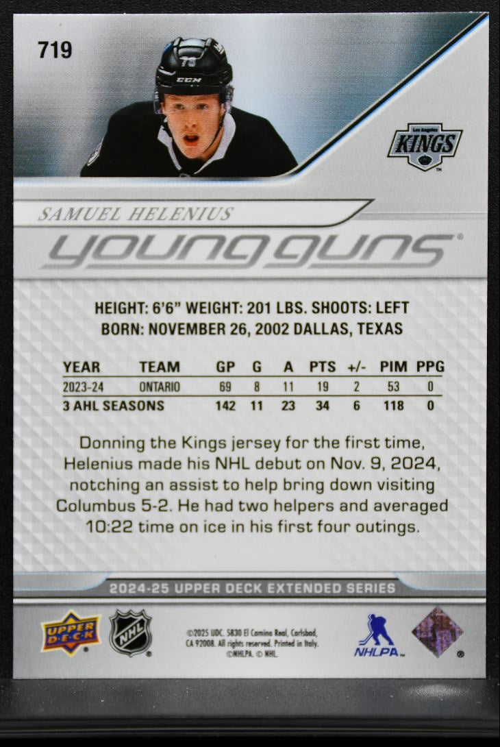 2024-25 Upper Deck Extended Series Young Guns Samuel Helenius 719 Kings RC 9171
