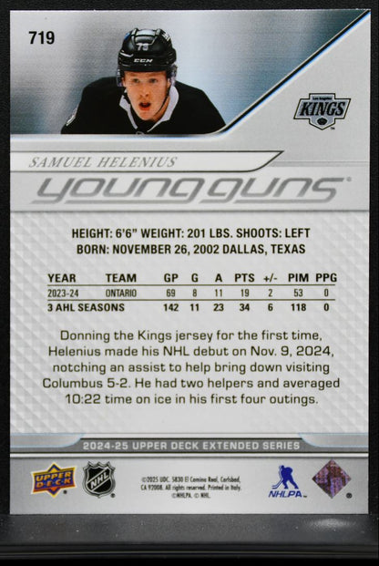 2024-25 Upper Deck Extended Series Young Guns Samuel Helenius 719 Kings RC 9171