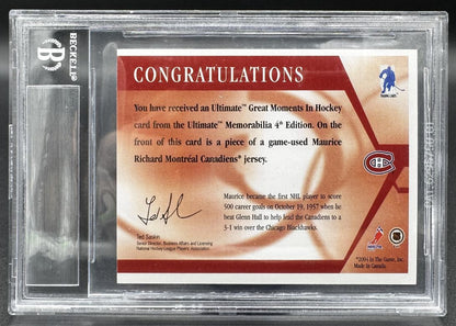 2004-05 In The Game Ultimate Great Moments in Hockey Maurice Richard /40 Jersey