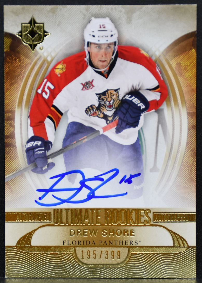 2013-14 UD Ultimate Collection RC Drew Shore 128 Panthers RC Auto 195/399 1912