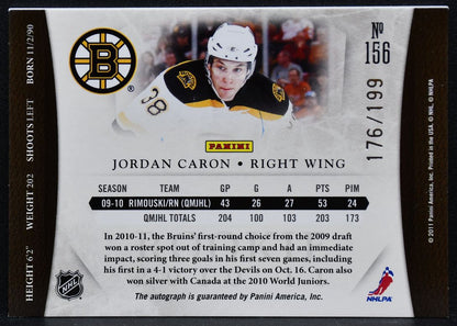 2011-12 Panini Dominion Rookie Auto Jordan Caron 156 RC Auto 176/199 4716