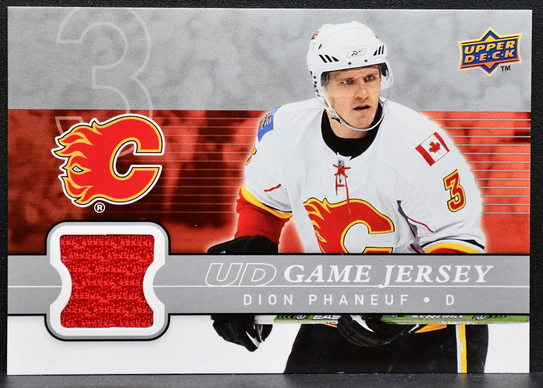 2008-09 UD Series 1 UD Game Jerseys Dion Phaneuf GJ-DP Flames Jersey 5173