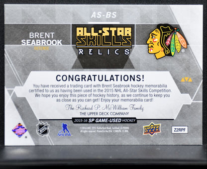 2015-16 SP Game Used 2015 All-Star Skills Relics Brent Seabrook /125 Jersey 1978