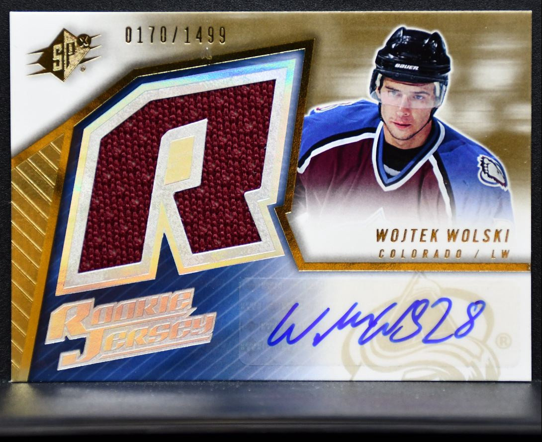 2005-06 SPx Rookie Jersey Auto Wojtek Wolski RC Auto 0170/1499 Jersey 6828