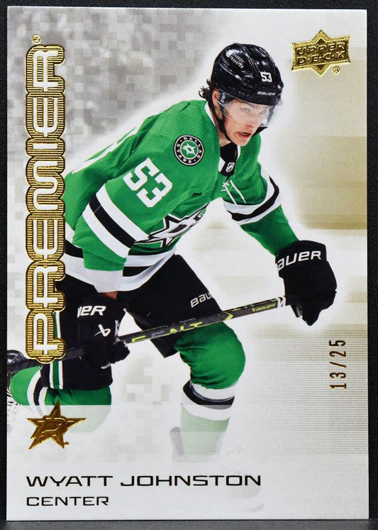 2024-25 Upper Deck Premier Gold Wyatt Johnston 53 Dallas Stars 13/25 6012