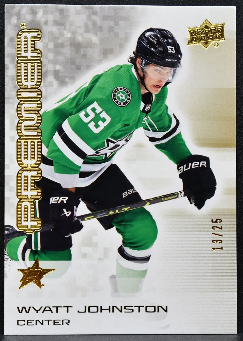 2024-25 Upper Deck Premier Gold Wyatt Johnston 53 Dallas Stars 13/25 6012