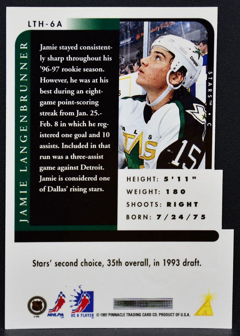 1997-98 Pinnacle Be A Player Link 2 History Langenbrunner 100 Stars RC Auto 9352