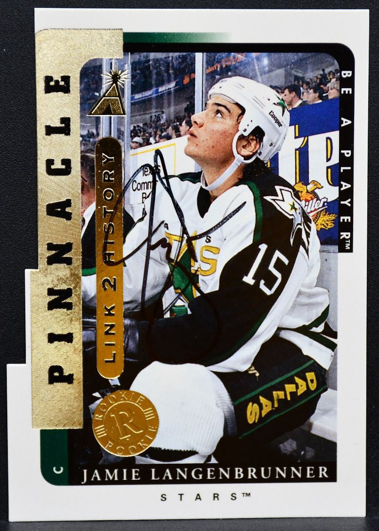 1997-98 Pinnacle Be A Player Link 2 History Langenbrunner 100 Stars RC Auto 9352