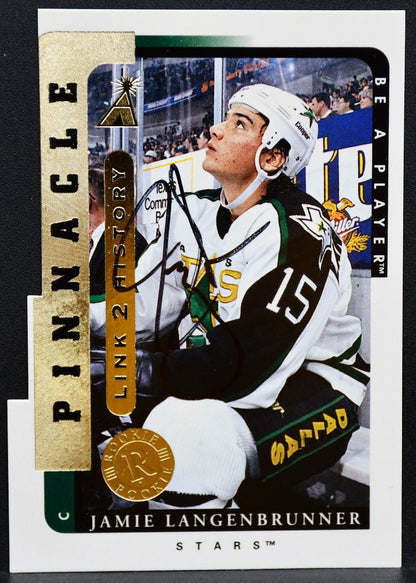 1997-98 Pinnacle Be A Player Link 2 History Langenbrunner 100 Stars RC Auto 9352