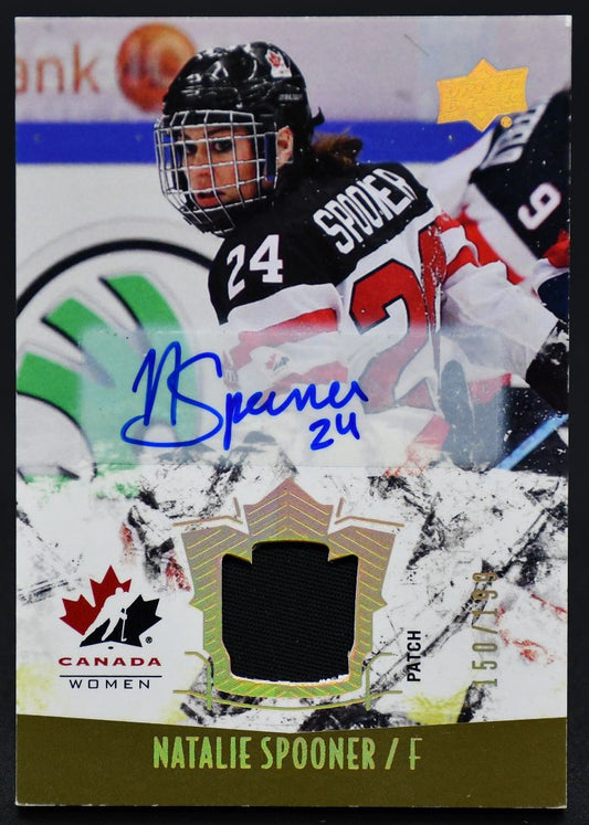 2015-16 UD Team Canada Juniors Gold Spectrum Patch Spooner Canada Auto /199